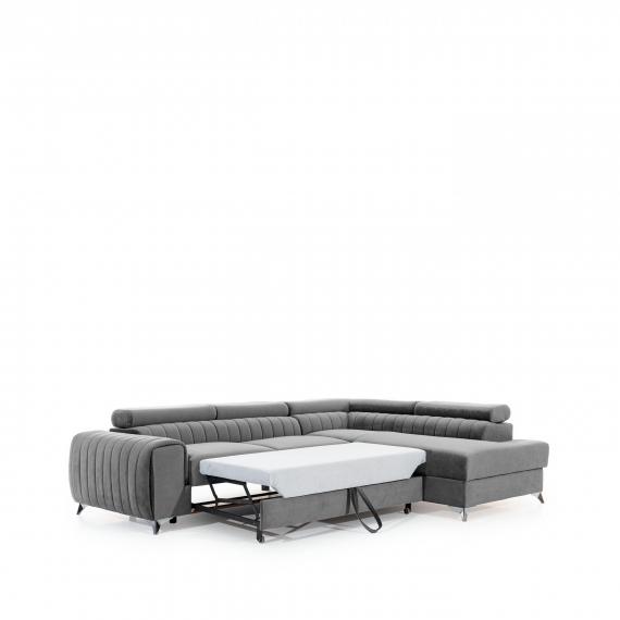 Photo Corner sofa with pull-out bed - storage - Black - 278x205 - LAURENCE