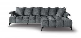 SOFÁ CHAISELONGUE CON PATAS ALTAS 297 CM X 200 VANESSA NEW L GRIS OSCURO
