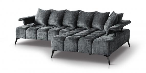 Foto SOFÁ CHAISELONGUE CON PATAS ALTAS 297 CM X 200 CM VANESSA NEW L GRIS OSCURO