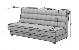 SOFÁ CAMA PLEGABLE COMPACTO 197 CM CLARETA GRIS