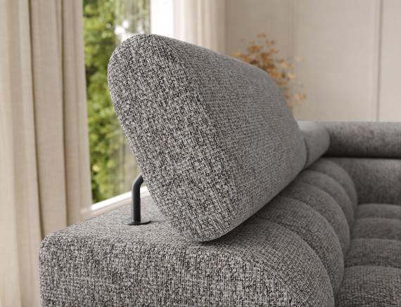 Photo Large sofa with bed | storage | U-shape | reclining headrests | high legs 355 cm x 202 cm Feraria Gray