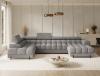 Photo Large sofa with bed | storage | U-shape | reclining headrests | high legs 355 cm x 202 cm Feraria Gray