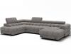 Photo Large sofa with bed | storage | U-shape | reclining headrests | high legs 355 cm x 202 cm Feraria Gray