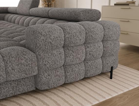 Photo Large sofa with bed | storage | U-shape | reclining headrests | high legs 355 cm x 202 cm Feraria Gray