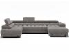 Photo Large sofa with bed | storage | U-shape | reclining headrests | high legs 355 cm x 202 cm Feraria Gray