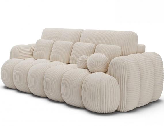 Foto Sofá cama 256 cm - beige - tela pana - COTONN