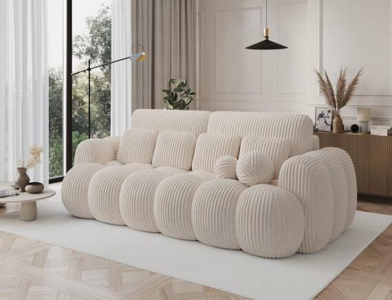 Foto Sofá cama 256 cm - beige - tela pana - COTONN