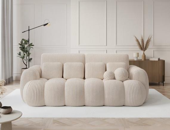 Foto Sofá cama 256 cm - beige - tela pana - COTONN