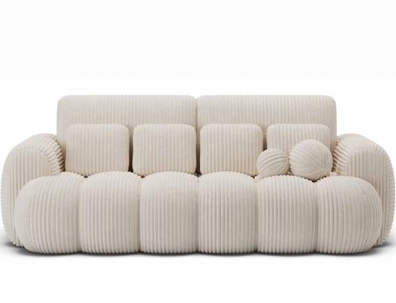 Foto Sofá cama 256 cm - beige - tela pana - COTONN