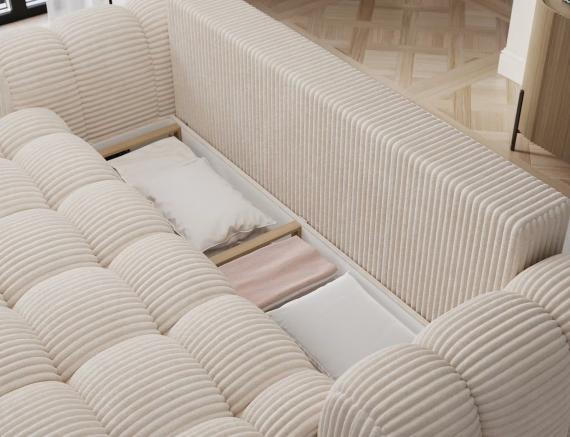 Foto Sofá cama 256 cm - beige - tela pana - COTONN