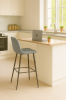 Photo PACK OF 2 JAMES STOOLS STEEL GREY 65 CM