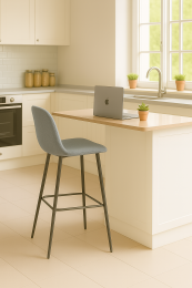 PACK OF 2 JAMES STOOLS STEEL GREY 65 CM