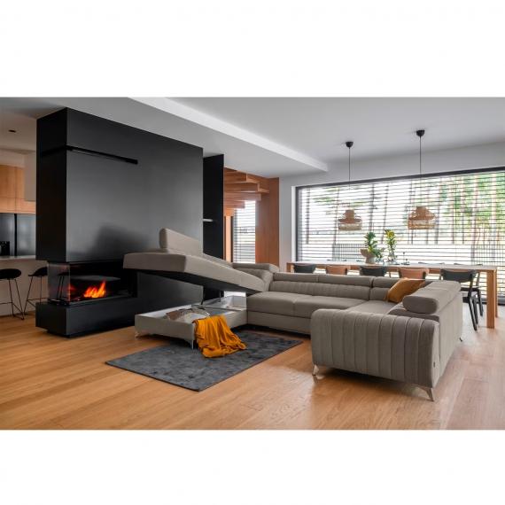 Photo Modern U-shaped sofa (2 chaise longues) with bed and storage dark gray 347x202 - LUIS