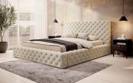 Cama con somier metálico, sistema elevador de gas y arcón almacenamiento PRINCCE Beige