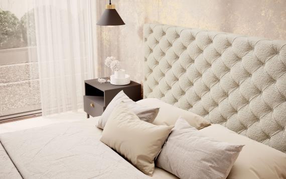 Foto Cama con somier metálico, sistema elevador de gas y arcón de almacenamiento PRINCCE Beige