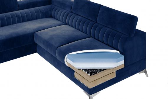 Photo Corner sofa with pull-out bed - storage - Gray - 278x205 - LAURENCE