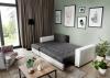 Foto SOFÁ CAMA CON DOS ARCÓNES REVERSIBLE 237 CM X 150 CM NEWARK GRIS OSCURO TELA/GRIS TELA