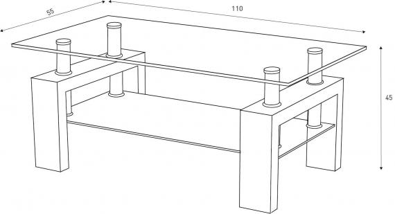 Foto MESA CENTRO TAPA CRISTAL MOD.SAMA BLANCO