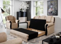 Set de salón hogar 3 ( Sofa cama )+1+1 Beige/Marron OFERTA - LORD