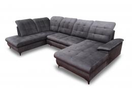 SOFÁ GRANDE CON CAMA Y DOS ARCONES I FORMA DE U REPOSACABEZAS RECLINABLES PATAS ALTAS 330 CM X 212 -ENZO