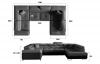 Foto SOFÁ CAMA CON ARCÓN FORMA DE U REPOSACABEZAS RECLINABLES 340 CM X 202 CM LETTO NEGRO OFERTA