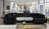 Foto SOFÁ CAMA CON ARCÓN FORMA DE U REPOSACABEZAS RECLINABLES 340 CM X 202 CM LETTO NEGRO OFERTA