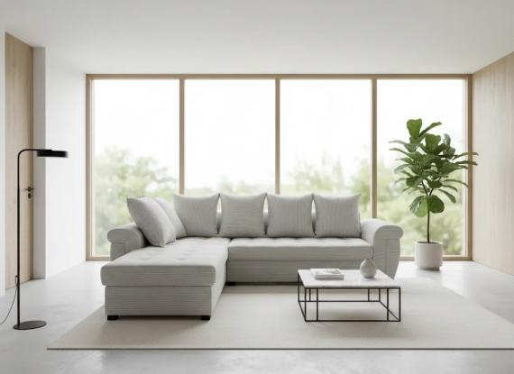 Photo Porto L Sofa Bed with Chaise Longue – Modern Style, Luxury Comfort, and Reversible Versatility