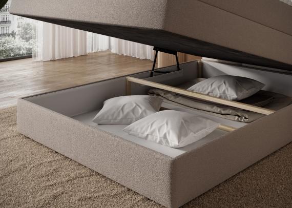 Photo Cama continental beige oscuro - KASPED