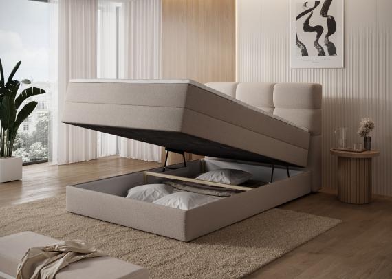 Photo Cama continental beige oscuro - KASPED