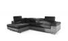 Foto Sofá cama rinconera con arcón tapizado en tela terciopelo-gris/gris claro-izquierda-272cmx204cm OFERTA - ANTON