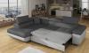 Foto Sofá cama rinconera con arcón tapizado en tela terciopelo-gris/gris claro-izquierda-272cmx204cm OFERTA - ANTON