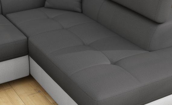 Foto Sofá cama rinconera con arcón tapizado en tela terciopelo-gris/gris claro-izquierda-272cmx204cm OFERTA - ANTON