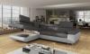 Foto Sofá cama rinconera con arcón tapizado en tela terciopelo-gris/gris claro-izquierda-272cmx204cm OFERTA - ANTON