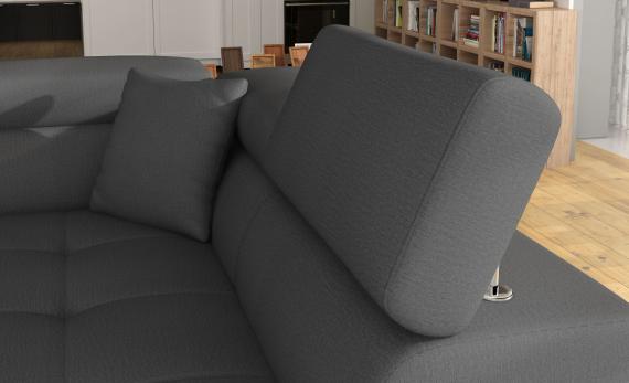 Foto Sofá cama rinconera con arcón tapizado en tela terciopelo-gris/gris claro-izquierda-272cmx204cm OFERTA - ANTON