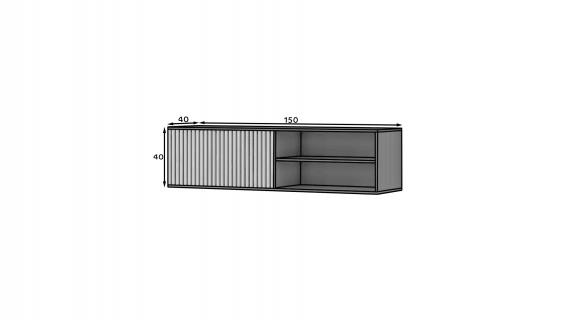 Photo TV cabinet | Television cabinet | Wall-mounted 150 cm - MEORATI, matte black-oak
