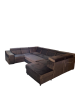 Photo U-shaped sofa - Angela. Pull-out bed and reclining headrests. 7 seats, Gray, 335x260