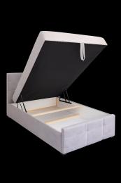 CAMA INDIVIDUAL BOXSPRING AMON GRIS CLARO, 100X200 CM