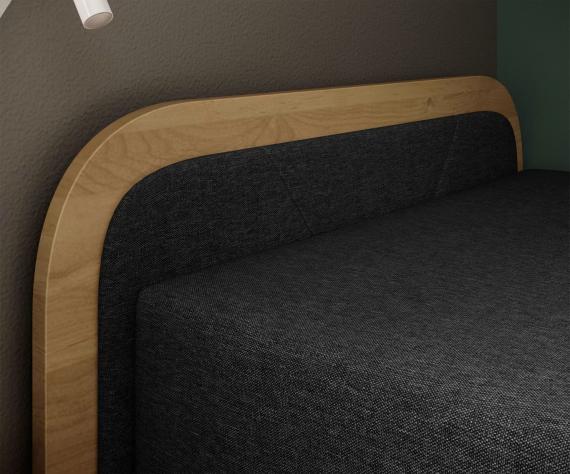 Foto Cama infantil PARYS 90x200 + arcon, gris oscuro
