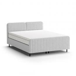 Cama 140/160/180 x 200 + colchón topper almacenaje - LAMELLO Gris claro