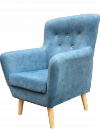 BUTACA DE DISEÑO NÓRDICO I ELEGANTE Y MODERNA IZAN AZUL