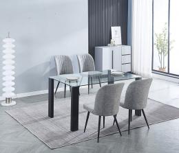 CONJUNTO MESA ALICE + 4 SILLAS RORY GRIS