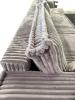 Photo U-shaped sofa bed - Light gray - corduroy fabric - 400x190 cm - AGATA U