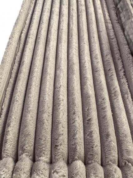 Photo U-shaped sofa bed - Light gray - corduroy fabric - 400x190 cm - AGATA U