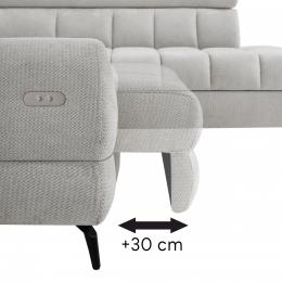 Corner Sofa with Electric Sliding Seat Cream – Vento