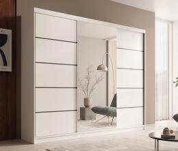ARMARIO CON ESPEJO I PUERTA CORREDERA I 215X250X58 CM CON 2 PUERTAS COLOR CACHEMIR ETNA