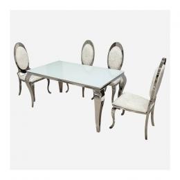 SILLA MOD. BASTET TELA BLANCA - PATA CROMO SE SIRVE EN CAJAS DE 4 UDS