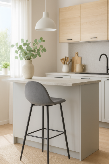 Photo PACK OF 2 JAMES STOOLS STEEL GREY 76 CM