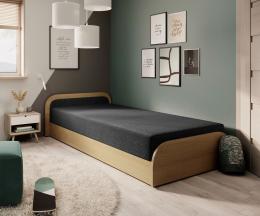 Cama infantil PARYS 90x200 + arcon, gris oscuro