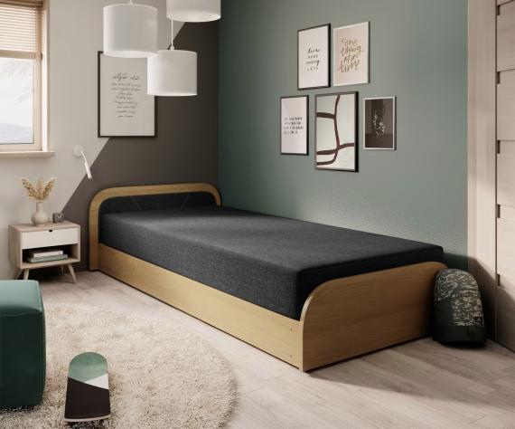 Foto Cama infantil PARYS 90x200 + arcon, gris oscuro