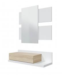 RECIBIDOR CON CAJÓN ESPEJO REF:0F6742A MODERN BLANCO ARTIK/ROBLE CANADIAN